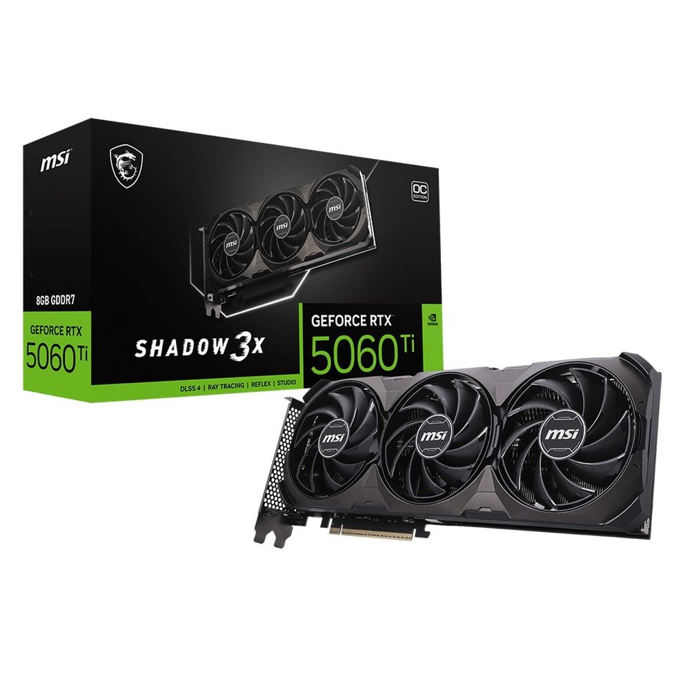 Видеокарта MSI Bad Pack RTX5060Ti SHADOW 3X OC CLASSIC 8GB GDDR7 128bit 3xDP HDMI 3FAN RTL bp