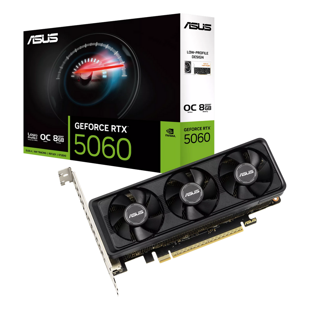 Видеокарта ASUS RTX5060 LP BRK OC 8GB GDDR7 128bit 1xDP 2xHDMI 3FAN LP RTL (RTX5060-O8G-LP-BRK)