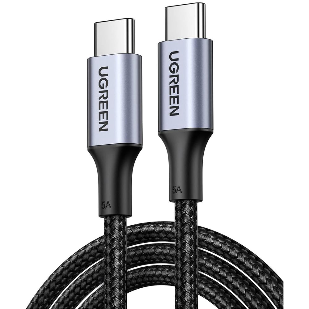 Кабель UGREEN US316 (70427) USB-C 2.0  to USB-C 2.0 5A Data Cable. Длина 1 м. Цвет: черный