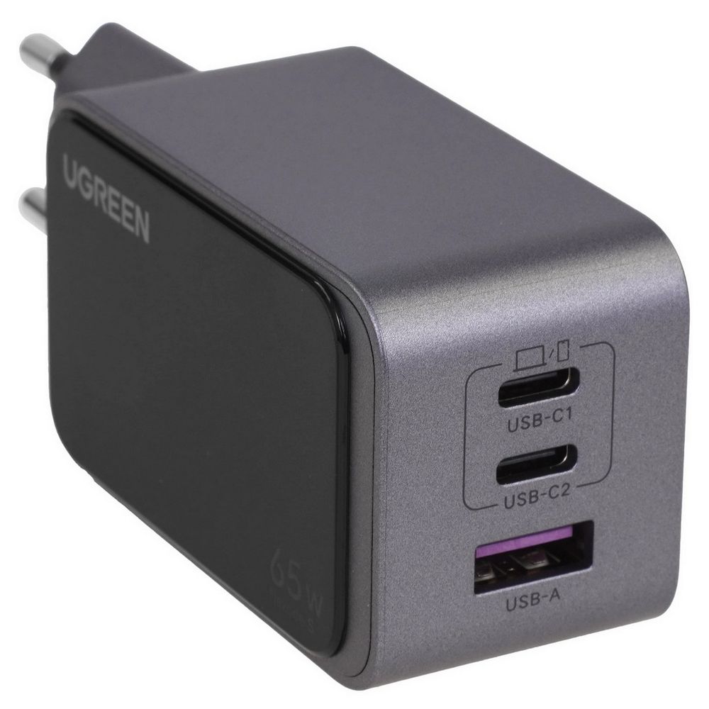 Сетевое зарядное устройство UGREEN X553 (35042) Nexode S 65W USB-A+2*USB-C GaN Tech Fast Charger EU. Цвет: серый