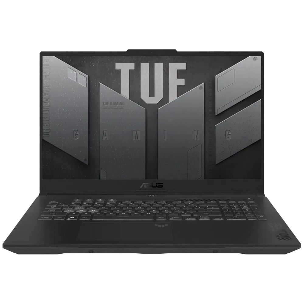 Ноутбук ASUS TUF Gaming A17 FA707NUG-HX182 AMD Ryzen 7 7445HS/16Gb (D5)/SSD512Gb/RTX4050 6Gb (115W)/17.3"/IPS/FHD/1920x1080/144Hz/NoOS/RJ-45/Mecha Gray/2.6kg