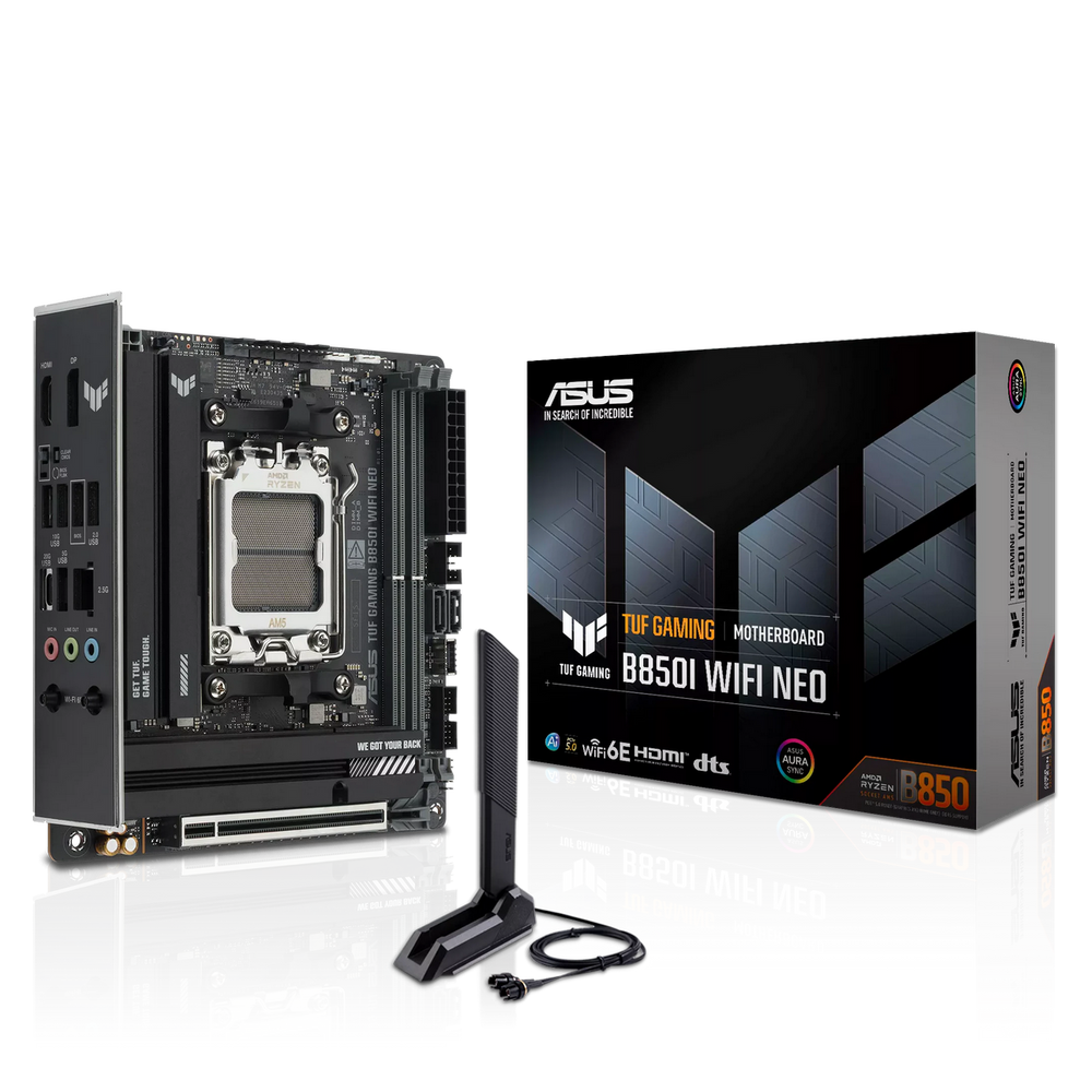 Материнская плата ASUS TUF GAMING B850I WIFI NEO AM5 mini-ITX 2xDDR5 1xPCIEx16 1xM.2 USB-C DP HDMI 2,5GLAN WiFi 6E