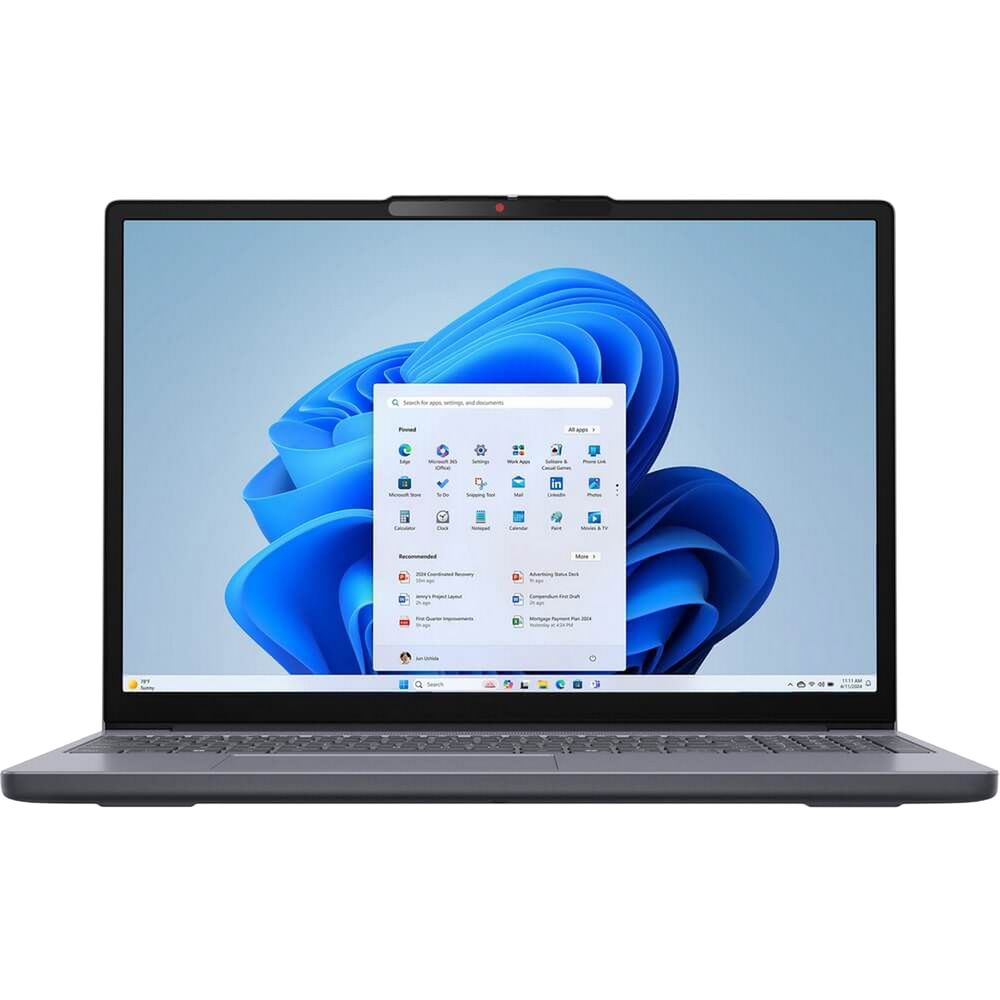 Ноутбук Lenovo IdeaPad Slim 3 15AHP10 AMD Ryzen 5 8540U/16Gb (soldered, 1*8 D5)/SSD512Gb/15.3"/IPS/WUXGA/1920x1200/60Hz/NoOS/Luna Grey/1.63kg