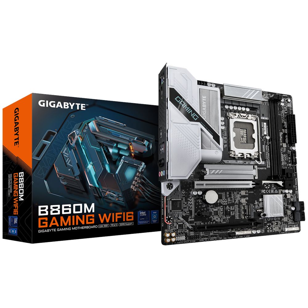 Материнская плата Gigabyte Bad Pack B860M GAMING WIFI6 B860, LGA1851, 2*DDR5, 2*PCIEx16, 2*M.2, 1*TypeC, 5*USB3.2Gen1, 7*USB2.0, 4*SATA3.0, 2.5G, DP, HDMI, M-ATX, RTL bp