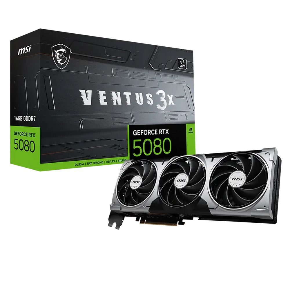 Видеокарта MSI RTX5080 VENTUS 3X 16GB GDDR7 256bit 3xDP HDMI 3FAN RTL