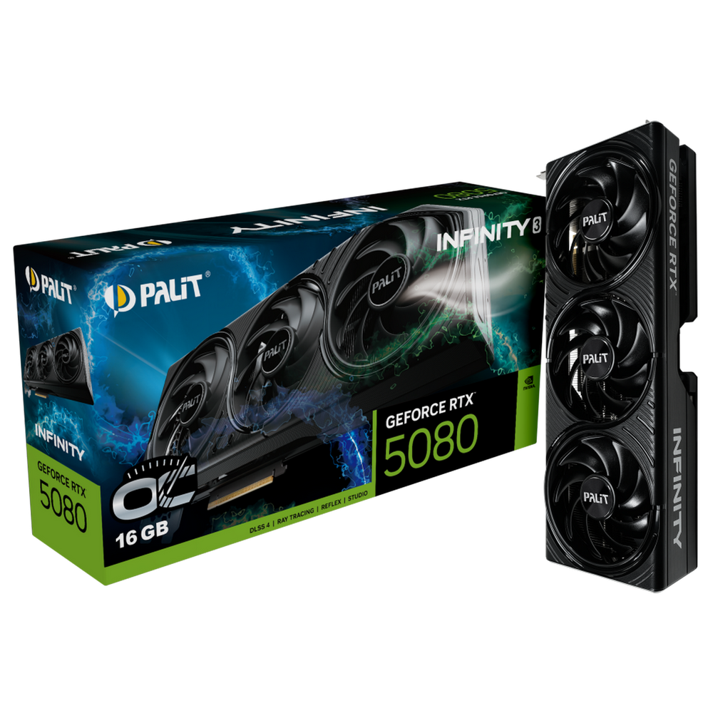 Видеокарта Palit RTX5080 INFINITY 3 OC 16GB GDDR7 256bit 3xDP HDMI 3FAN RTL