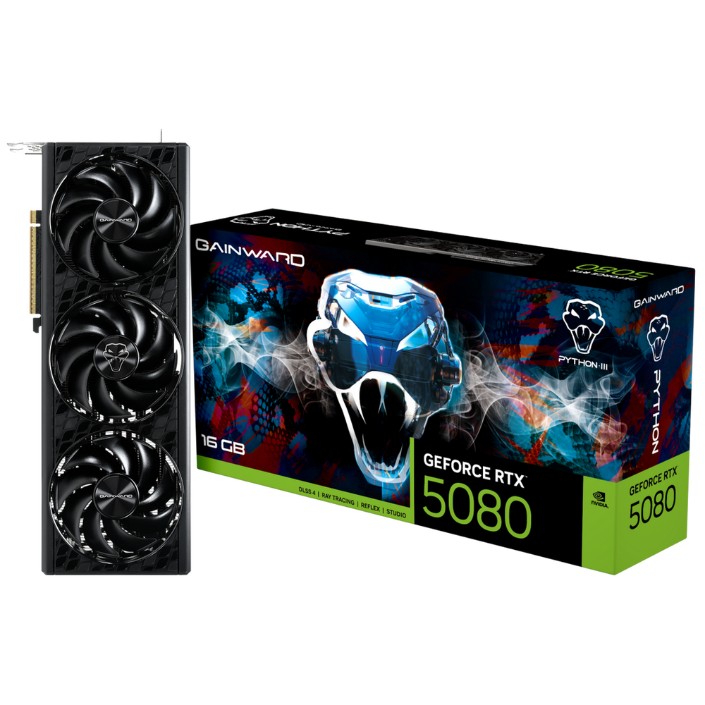 Видеокарта Gainward RTX5080 PYTHON III 16GB GDDR7 256bit 3xDP HDMI 3FAN RTL