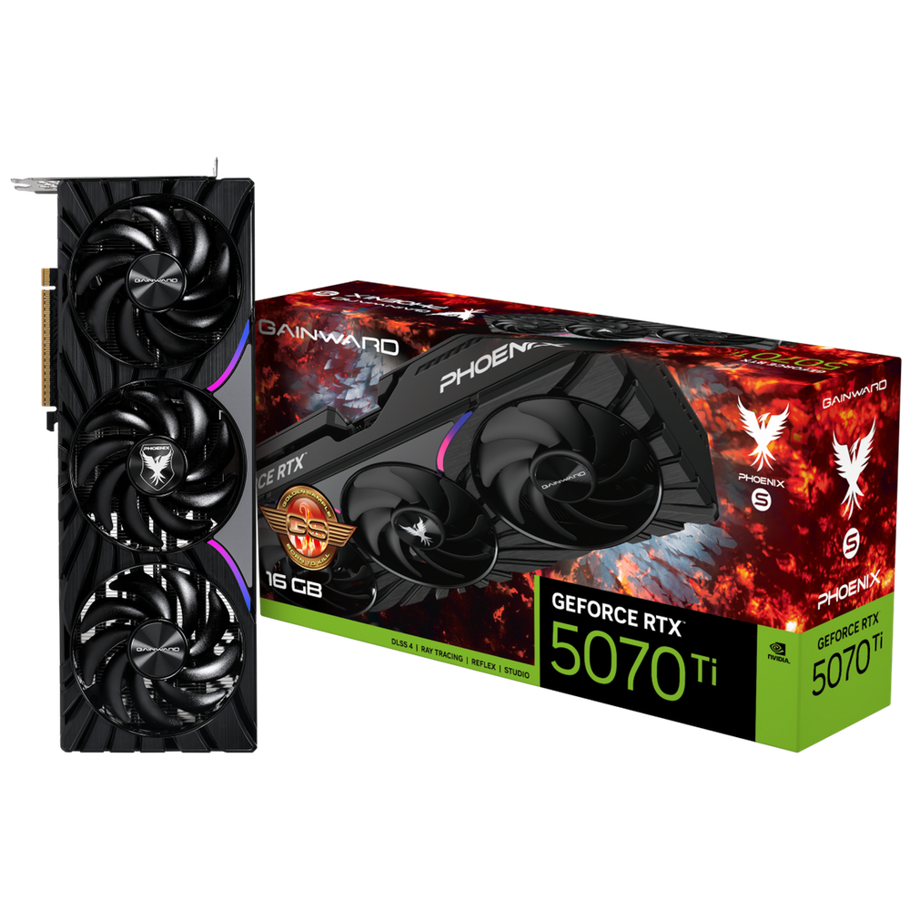 Видеокарта Gainward RTX5070Ti PHOENIX-S GS 16GB GDDR7 256bit 3xDP HDMI 3FAN RTL
