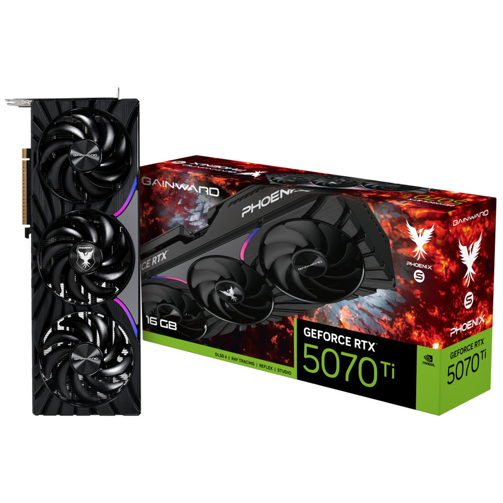Видеокарта Gainward RTX5070Ti PHOENIX-S 16GB GDDR7 256bit 3xDP HDMI 3FAN RTL