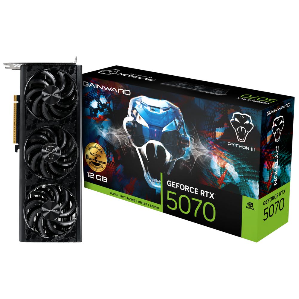 Видеокарта Gainward RTX5070 PYTHON III OC 12GB GDDR7 192bit 3xDP HDMI 3FAN RTL