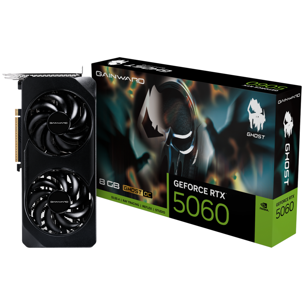 Видеокарта Gainward RTX5060 GHOST OC 8GB GDDR7 128bit 3xDP HDMI 2FAN RTL