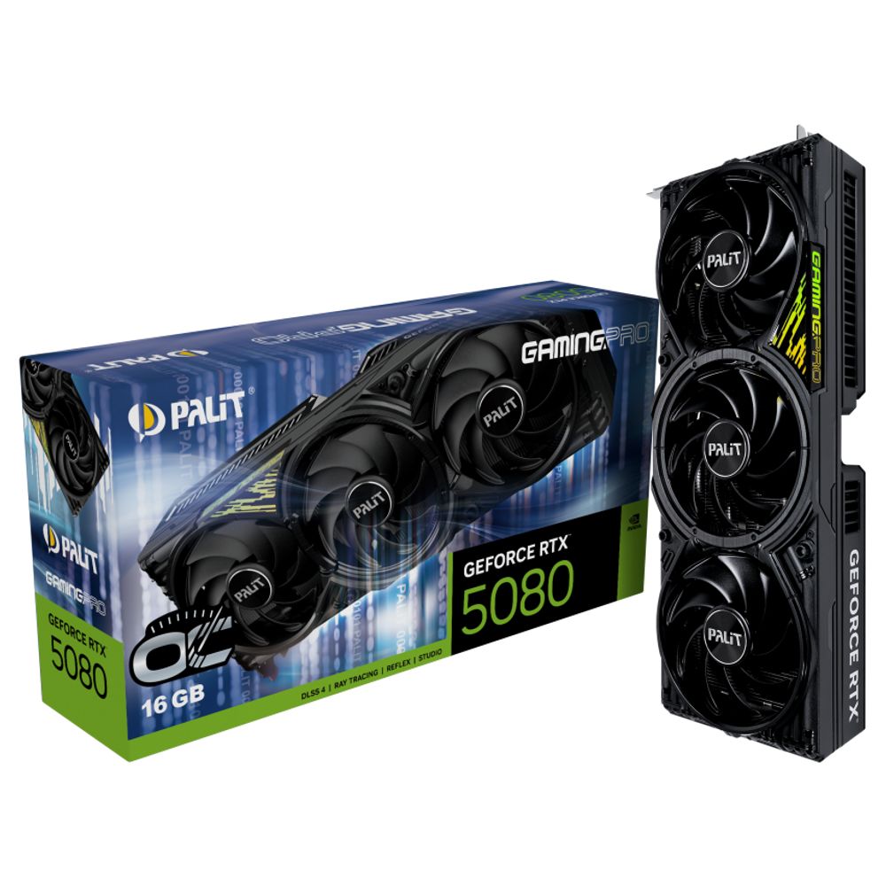 Видеокарта Palit RTX5080 GAMINGPRO OC 16GB GDDR7 256bit 3xDP HDMI 3FAN RTL