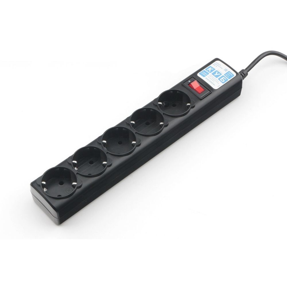 Фильтр-удлинитель Power Cube SPG5-10M 5 розеток, черный, 10м, 10 А/2,2 кВт, 3*0.75 мм²