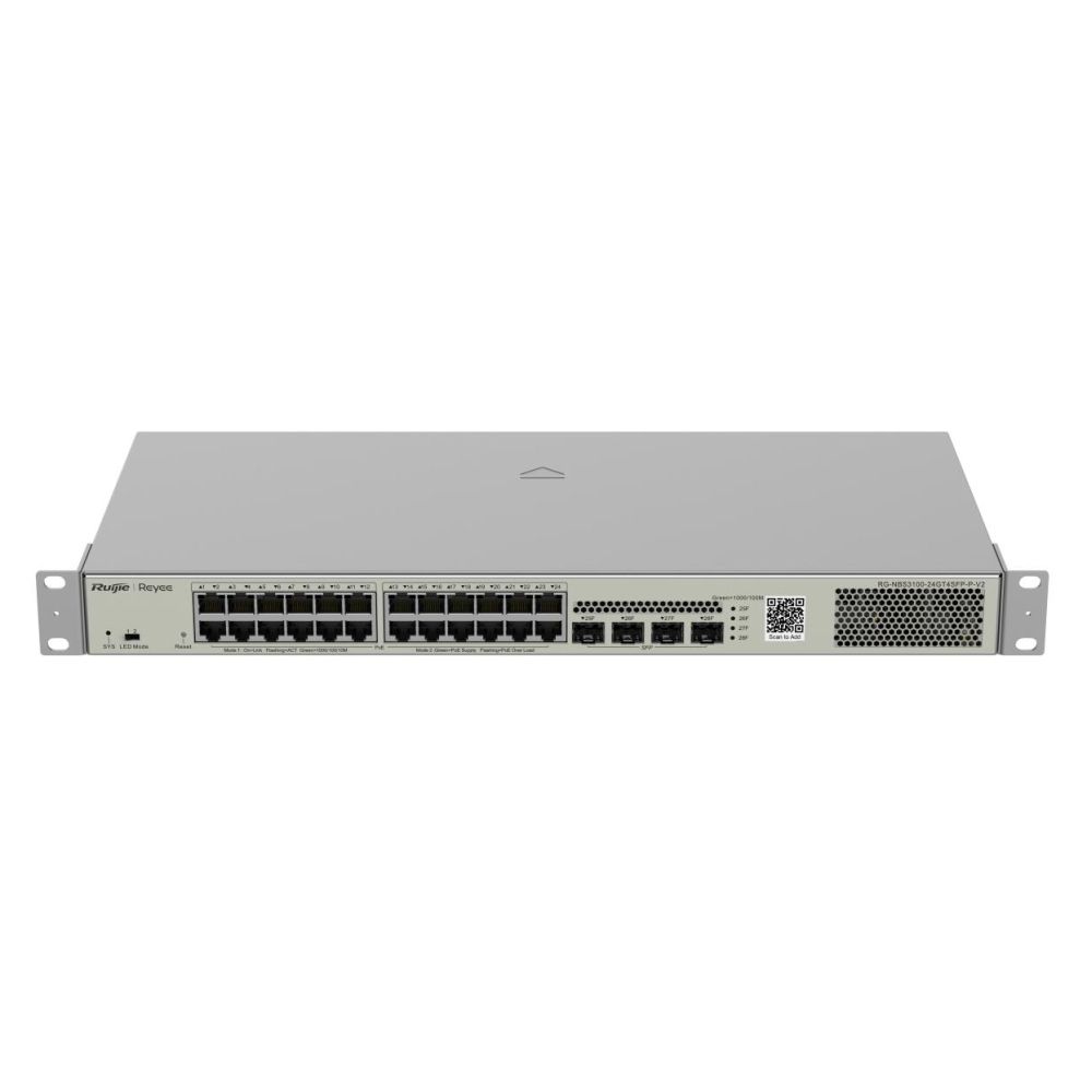 PoE Коммутатор, L2 управляемый Ruijie/Reyee RG-NBS3100-24GT4SFP-P-V2