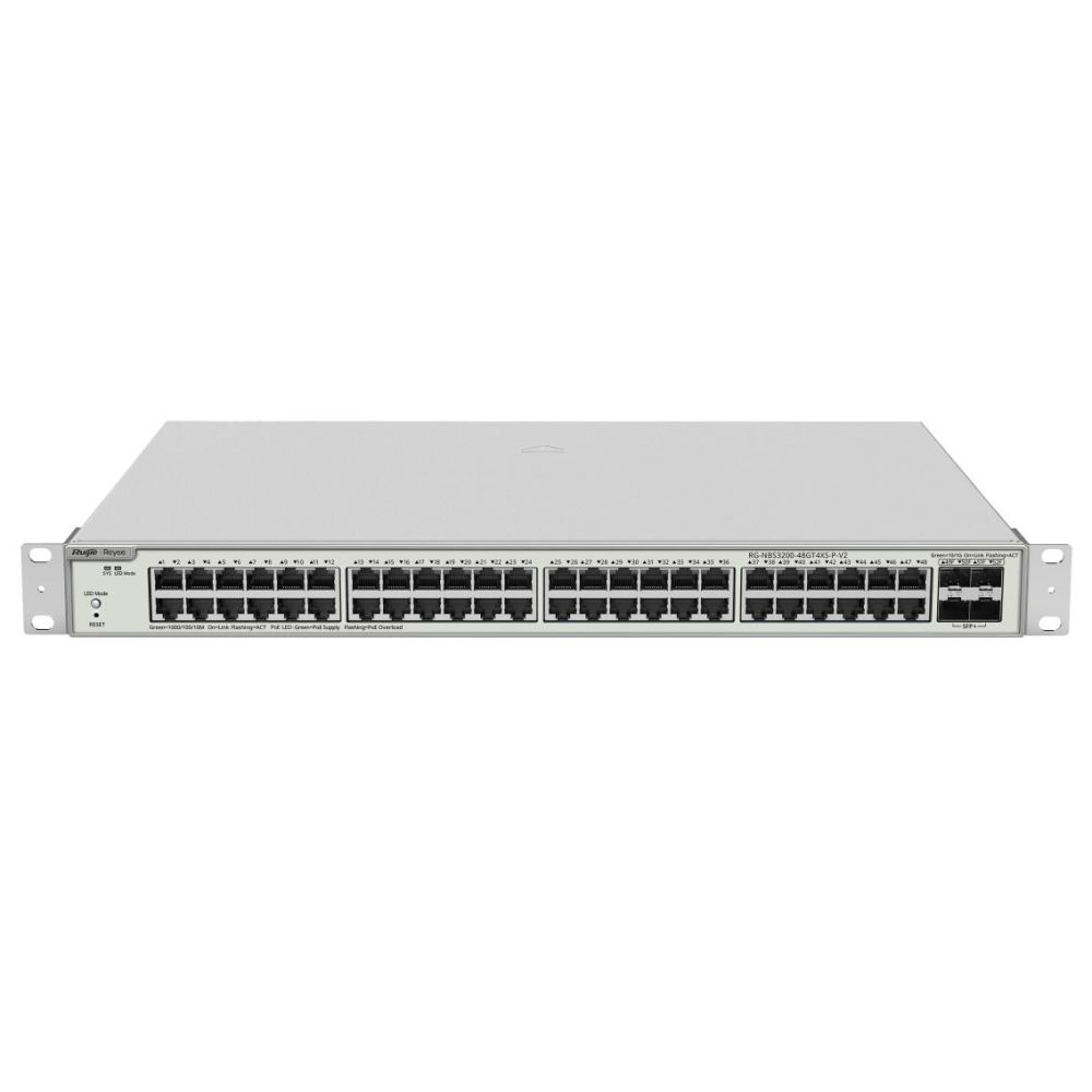 PoE Коммутатор, L2+ управляемый Ruijie/Reyee RG-NBS3200-48GT4XS-P-V2