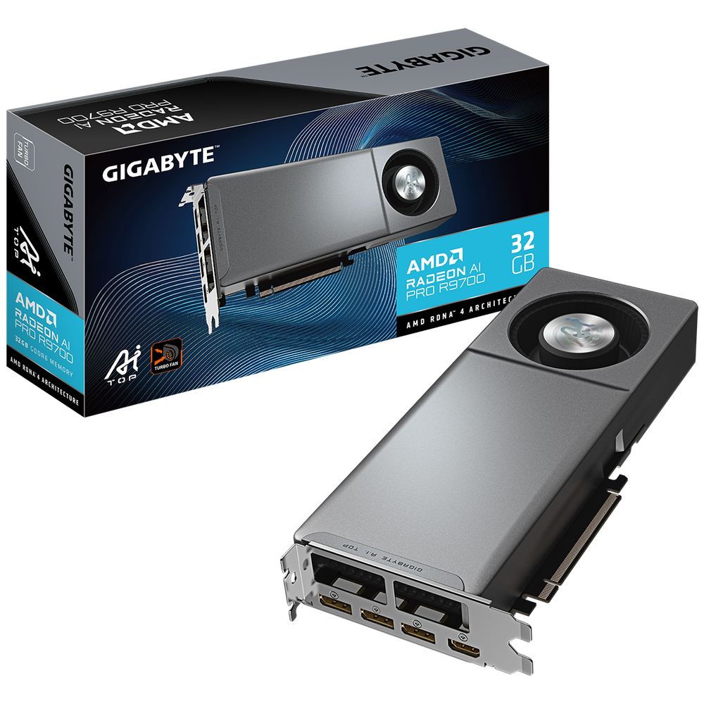Видеокарта Gigabyte Bad Pack AI PRO R9700 AI TOP 32GB GDDR6 256bit 3xDP HDMI BLOWER RTL bp