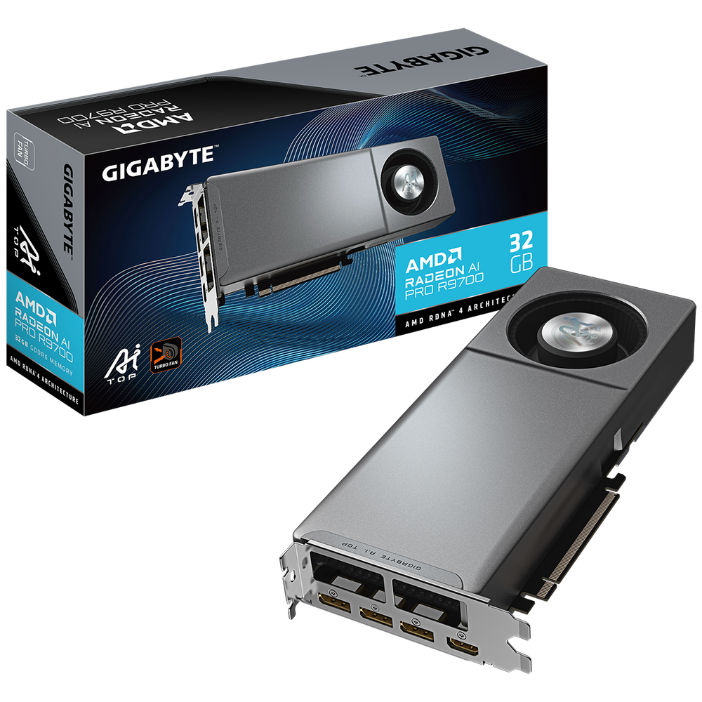 Видеокарта Gigabyte Bad Pack AI PRO R9700 AI TOP 32GB GDDR6 256bit 3xDP HDMI BLOWER RTL bp