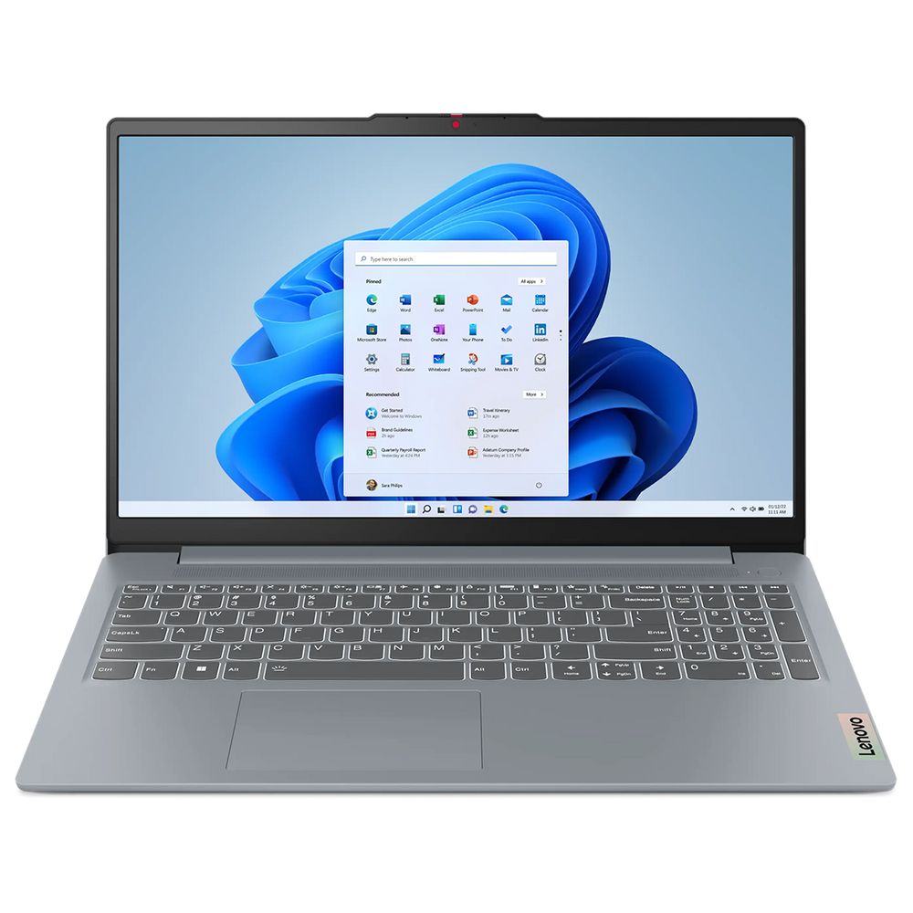 Ноутбук Lenovo IdeaPad Slim 3 15AMN8 AMD Ryzen 5 7520U/8Gb (soldered D5)/SSD512Gb/UMA/15.6"/IPS/FHD/1920x1080/60Hz/NoOS/Grey/1.62kg