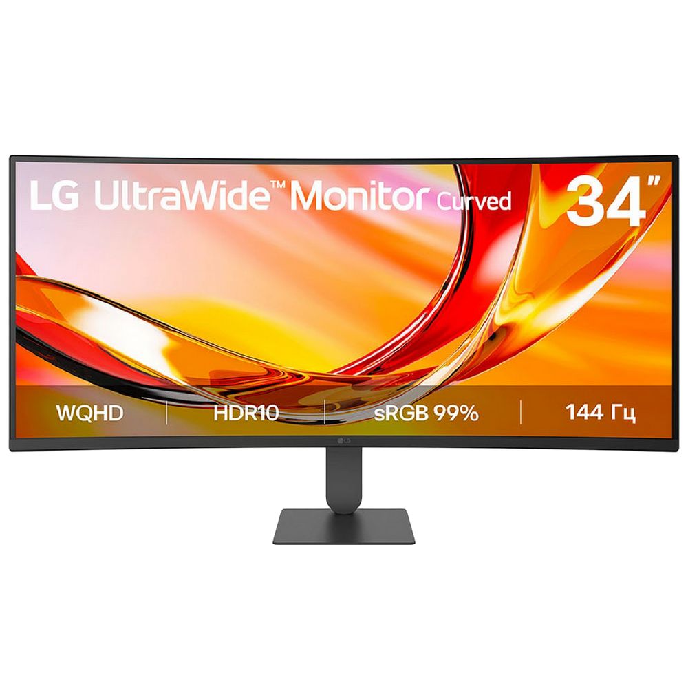 Монитор 34" LG 34U640B-B  Curved VA, 3440x1440, 144Hz, 5ms, 300сd/m, 4000:1, HDR10 | 2xHDMI(2.0), DP(1.4), Type-C(PD-65W), 2xUSB3.2 | HAS, ExPSU, Vesa 100, Black