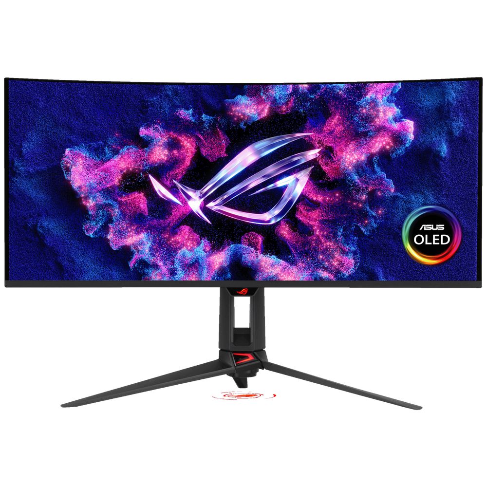 Монитор 34" ASUS PG34WCDN  Curved QD-OLED, 3440x1440, 360Hz, 0,03ms, 1300сd/m, 1500000:1, HDR10 | 2xHDMI(2.1), DP(2.1), Type-C(PD-90W), 3xUSB3.2 | HAS, Swivel, ExPSU, Vesa 100, Black