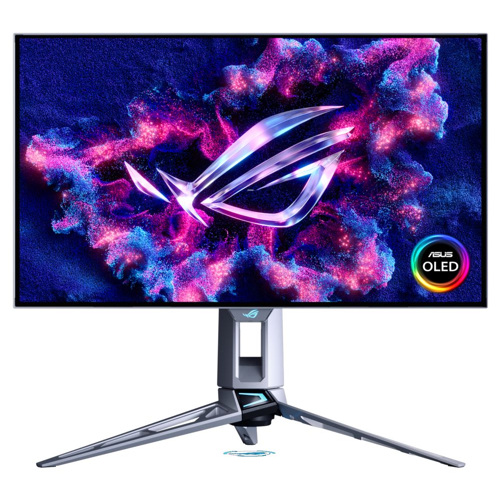 Монитор 26.5" ASUS PG27AQWP-W   WOLED, 2560x1440/1920x1080, 540Hz/720Hz, 0,02ms, 1500сd/m, 1500000:1, HDR10 | 2xHDMI(2.1), DP(2.1), 3xUSB3.2 | HAS, Pivot, Swivel, InPSU, Vesa 100, Silver