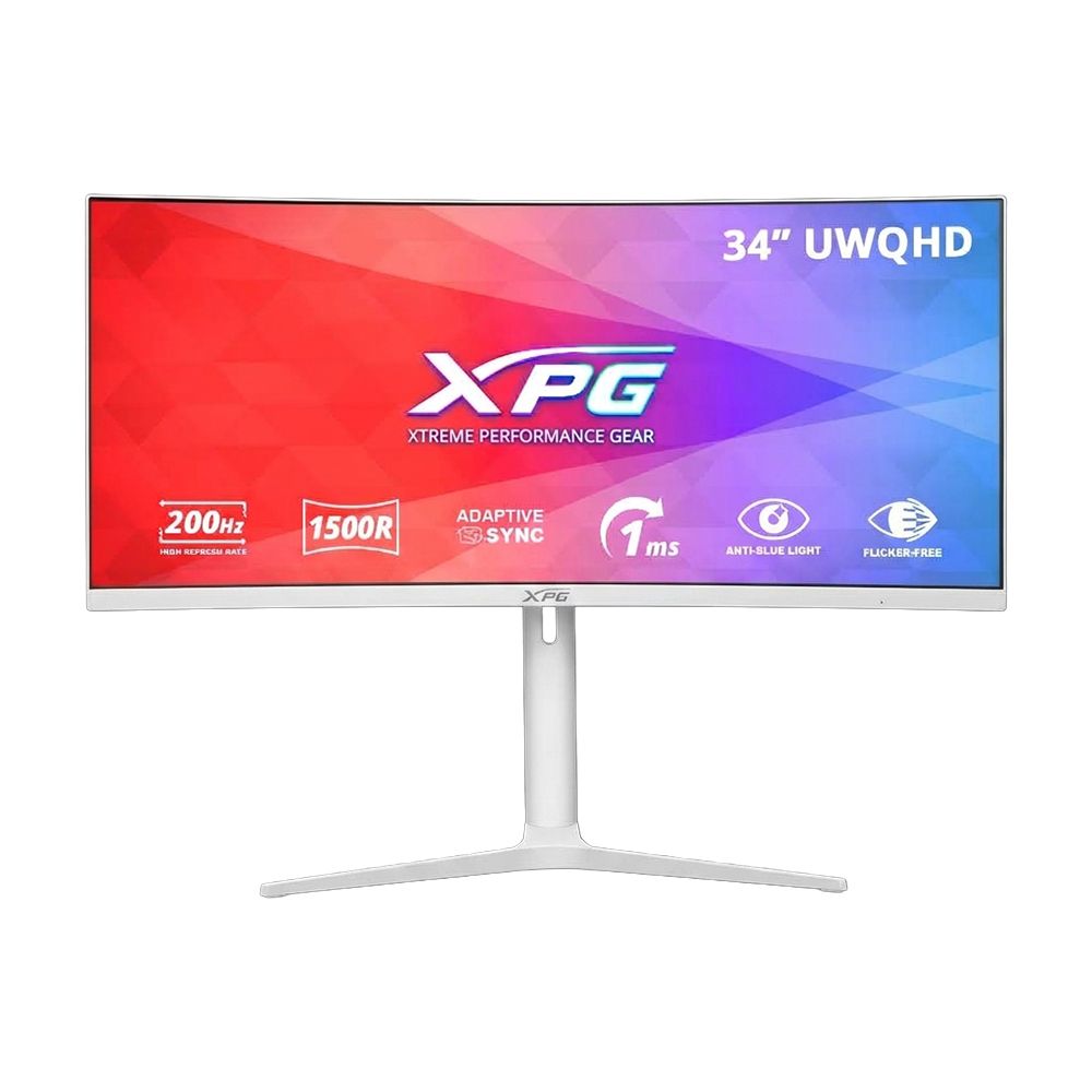Монитор 34" XPG RIFT R34WXC  White (VA (Curved), 3440x1440, 21:9, 8bits, 200Hz, 350cd/m, 1ms, 4000:1, 2хHDMI2.0, 2хDP1.4, HAS, Vesa 75х75 )