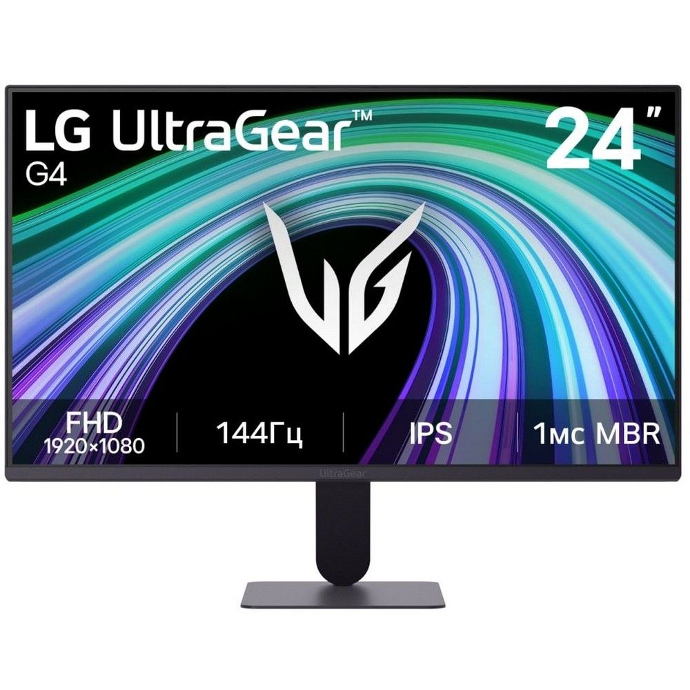 Монитор 23.8" LG 24G414B-B   IPS, 1920x1080, 144Hz, 5ms, 250сd/m, 1500:1, HDR10 | HDMI(2.0), DP(1.4) | HAS, Swivel, ExPSU, Speakers, Vesa 100, Black