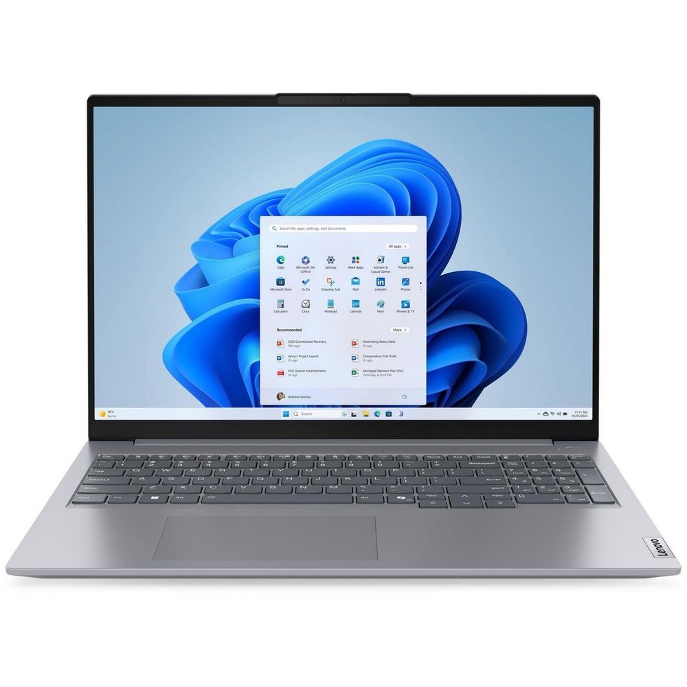 Ноутбук Lenovo ThinkBook 16 G7 ARP AMD Ryzen 5 7535HS/16Gb (1*16 D5)/SSD512Gb/UMA/16"/IPS/WUXGA/1920x1200/60Hz/NoOS/Arctic Grey/1.7kg (21MW009VAK)