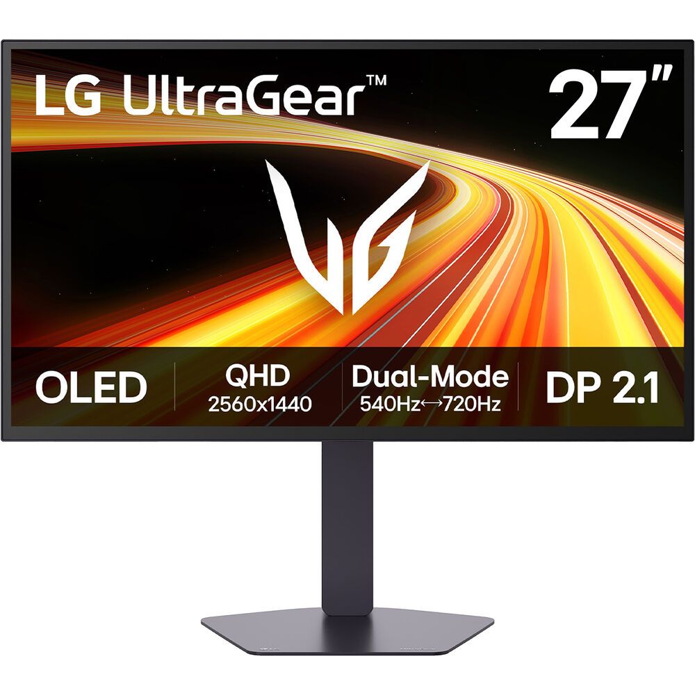 Монитор 26.5" LG 27GX790B-B   OLED, 2560x1440, 540Hz, 0,02ms, 300сd/m, 1.5M:1, HDR10 | 2xHDMI(2.1), DP(2.1), Type-C(PD-15W), 2xUSB3.0 | HAS, Pivot, Swivel, ExPSU, Vesa 100, Black