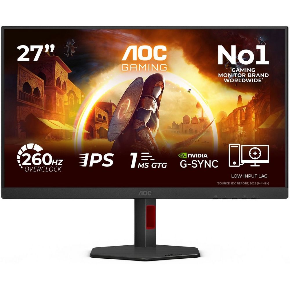 Монитор 27" AOC 27G4ZR Black (Fast IPS, 1920x1080, 240Hz, 0.3 ms, 178°/178°, 300 cd/m, 1000:1, +2xHDMI 2.0, +DisplayPort 1.4)