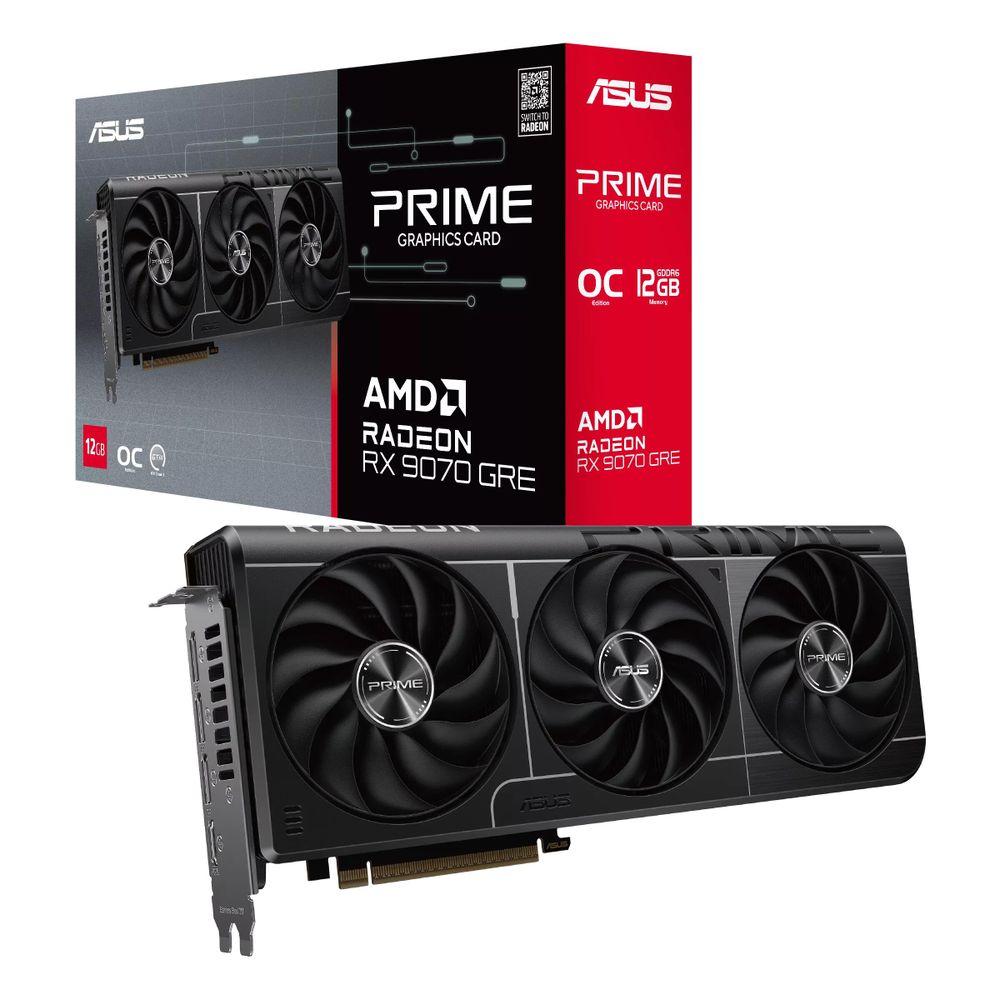 Видеокарта ASUS RX9070GRE PRIME EVO OC 12GB GDDR6 192bit 3xDP HDMI 3*FAN RTL (PRIME-RX9070GRE-O12G-EVO)