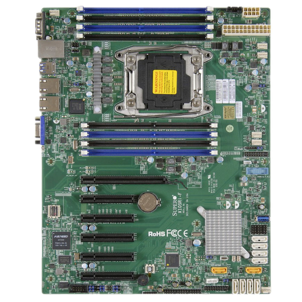 Материнская плата SuperMicro MBD-X10SRI-F-O ATX, 1xLGA2011 (up to 145W TDP), iC612, 8xDDR4, 10xSATA, 2x1GbE, IPMI, 1x PCIEx16, 2x PCIEx8, 2x PCIEx4, 1x PCIEx2, 2xSDOM, 4x USB3.0, 8x USB2.0