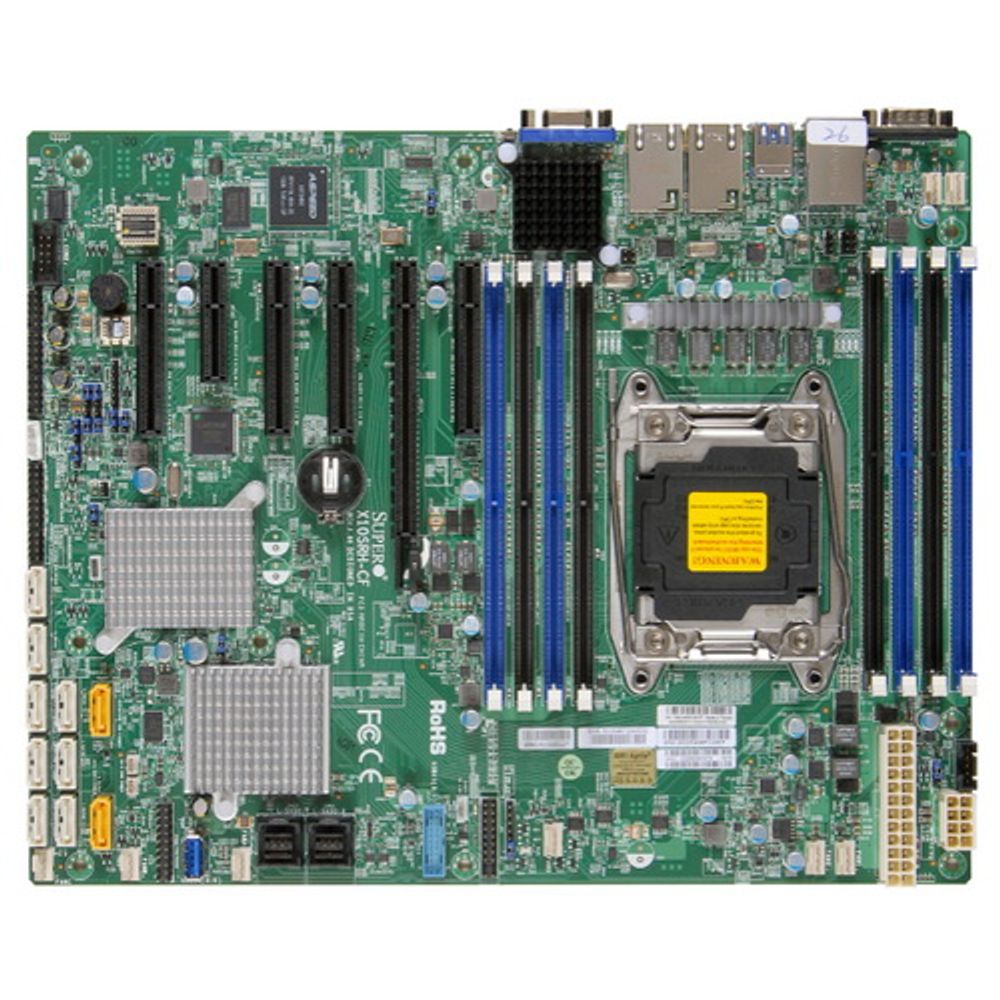 Материнская плата SuperMicro MBD-X10SRH-CLN4F-O, RTL ATX LGA 2011 8x 288-pin DDR4 DIMM slots 8x SAS3 10x SATA3 4x USB 3.0 ports 8x USB 2.0 ports 1x VGA port
