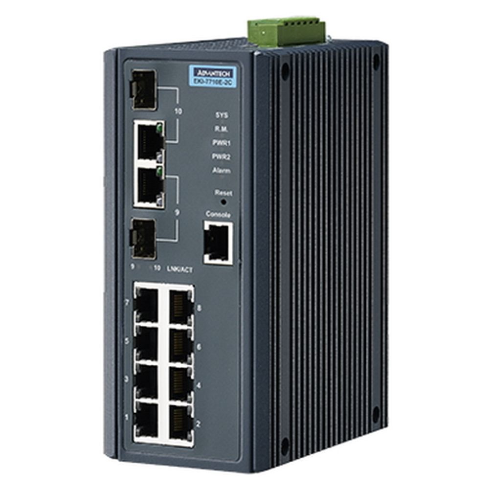 Коммутатор Advantech EKI-7710E-2C-AE   8FE+2G Port Gigabit Managed Redundant Industrial Switch