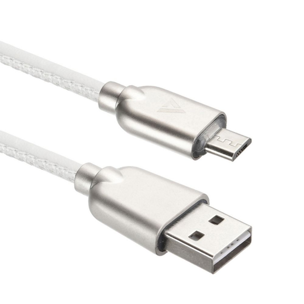 Кабели USB ACD USB кабель ACD-Allure MicroUSB ; USB-A Кожа, 1м, белый (ACD-U926-M1W)