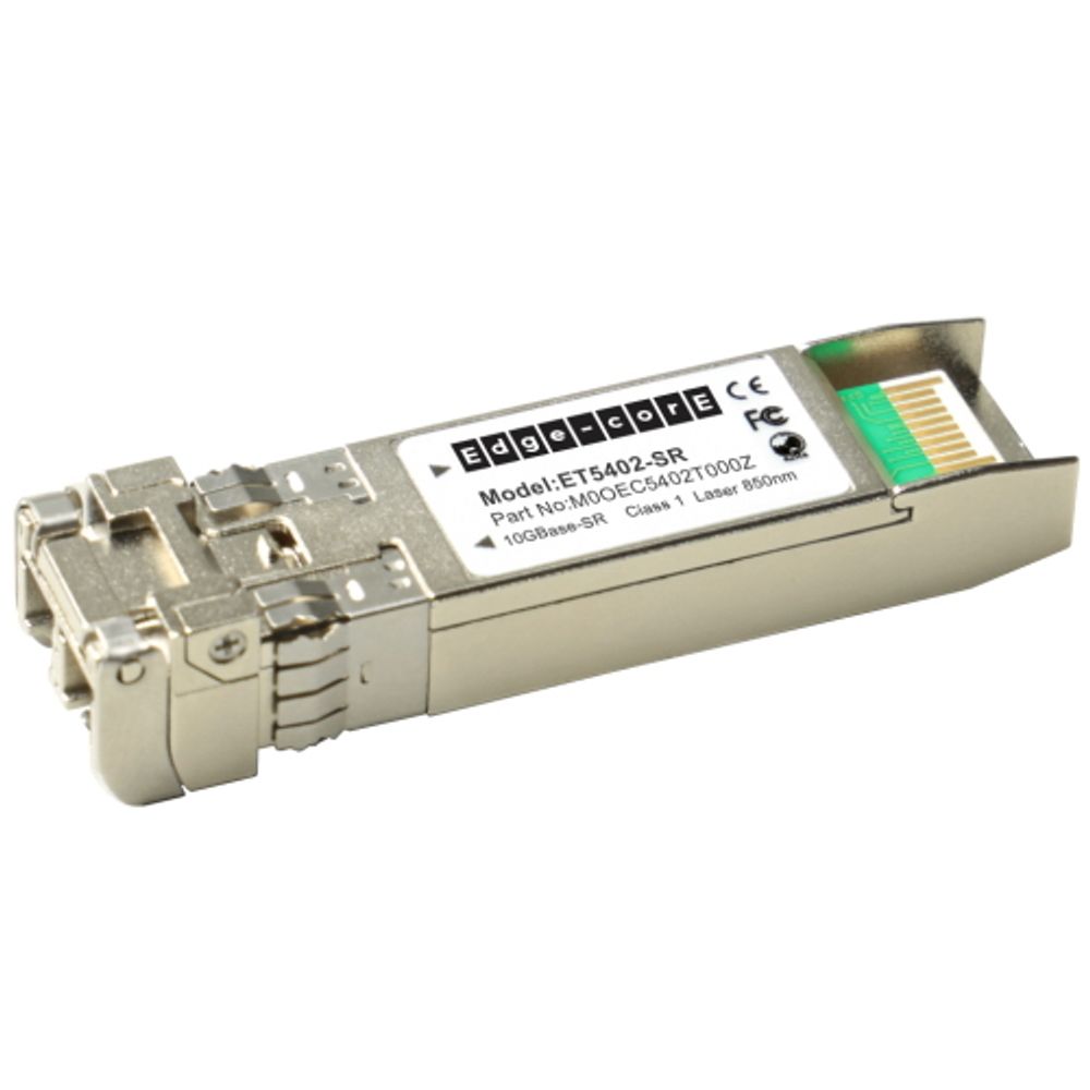 Трансивер Edge-corE 10G SFP+ Transceiver, 850nm Multimode, 802.3ae 10GBASE-SR Compliance, 300m, LC duplex, compatible with all Edge-Core SFP+ series switches Edge-corE ET5402-SR