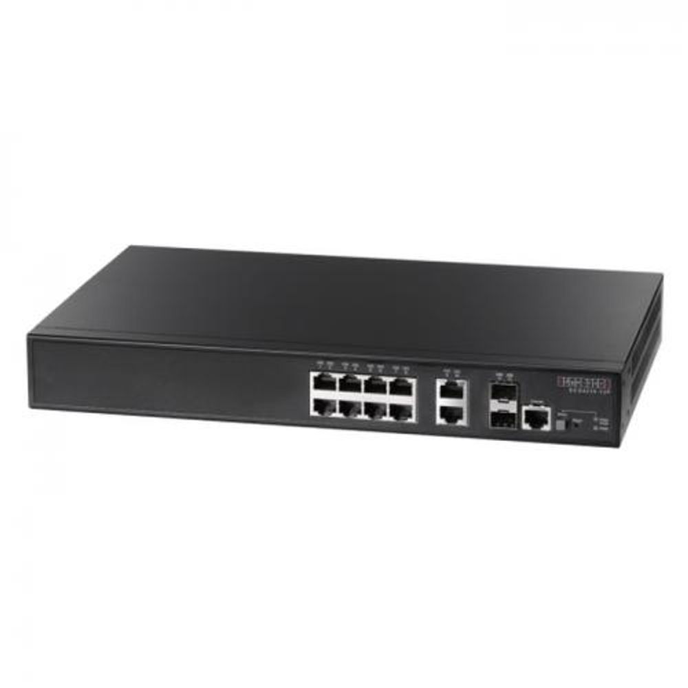Коммутатор Edge-corE ECS4210-12P 8 x GE PoE+ + 2 x GE + 2 x GE SFP L2 Switch, PoE Budget max 150W {6}