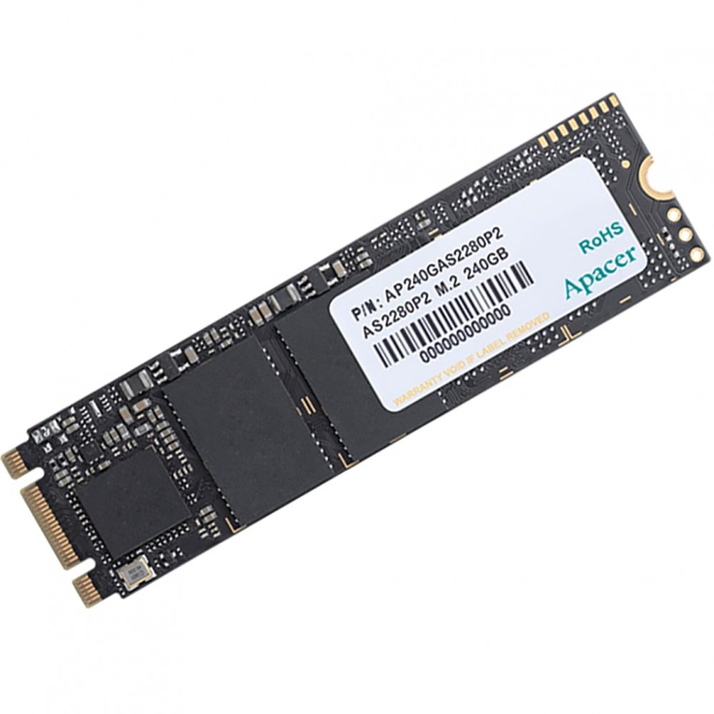 Твердотельный накопитель SSD Apacer AS2280P2 240GB M.2 2280 AP240GAS2280P2-1 Client PCIe Gen3x2 with NVMe, 1580/880, IOPS 85K, MTBF 1.5M, 3D TLC, 120TBW, RTL (916105)