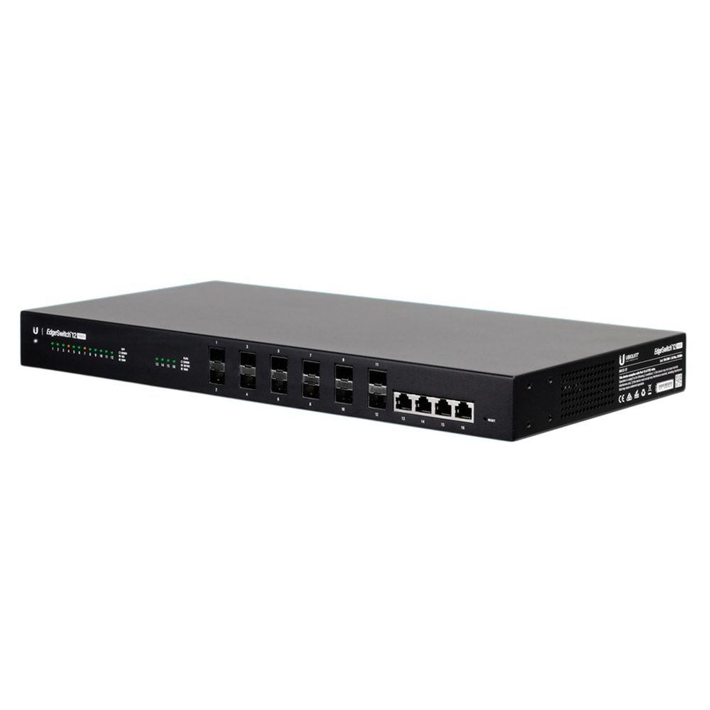 Коммутатор Ubiquiti EdgeSwitch 12 Fiber |ES-12F| Ubiquiti коммутатор управляемый, с возможностью размещения в стойке, |ES-12F| 12х SFP, 4х Gigabit RJ45