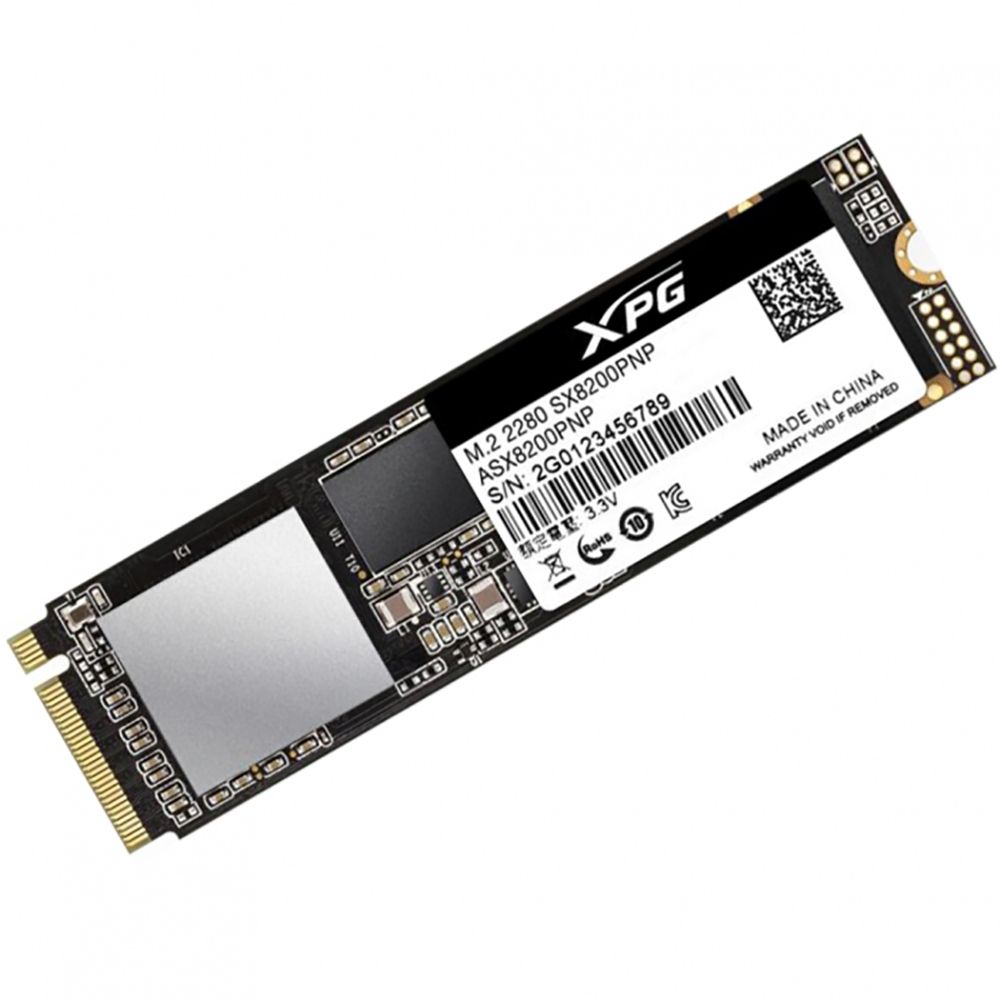 Твердотельный накопитель SSD ADATA XPG SX8200 Pro 256GB M.2 2280 ASX8200PNP-256GT-C Client PCIe Gen3x4 with NVMe, 3350/1150, IOPS 220/290K, MTBF 2M, 3D TLC, 160TBW, NVMe 1.3, Heat Sink, RTL {100} (469441)