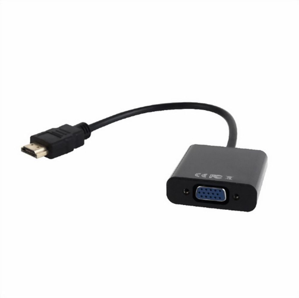 Переходник Cablexpert  HDMI-VGA  A-HDMI-VGA-03, 19M/15F, длина 15см, Jack3.5 аудиовыход {500} (089784)