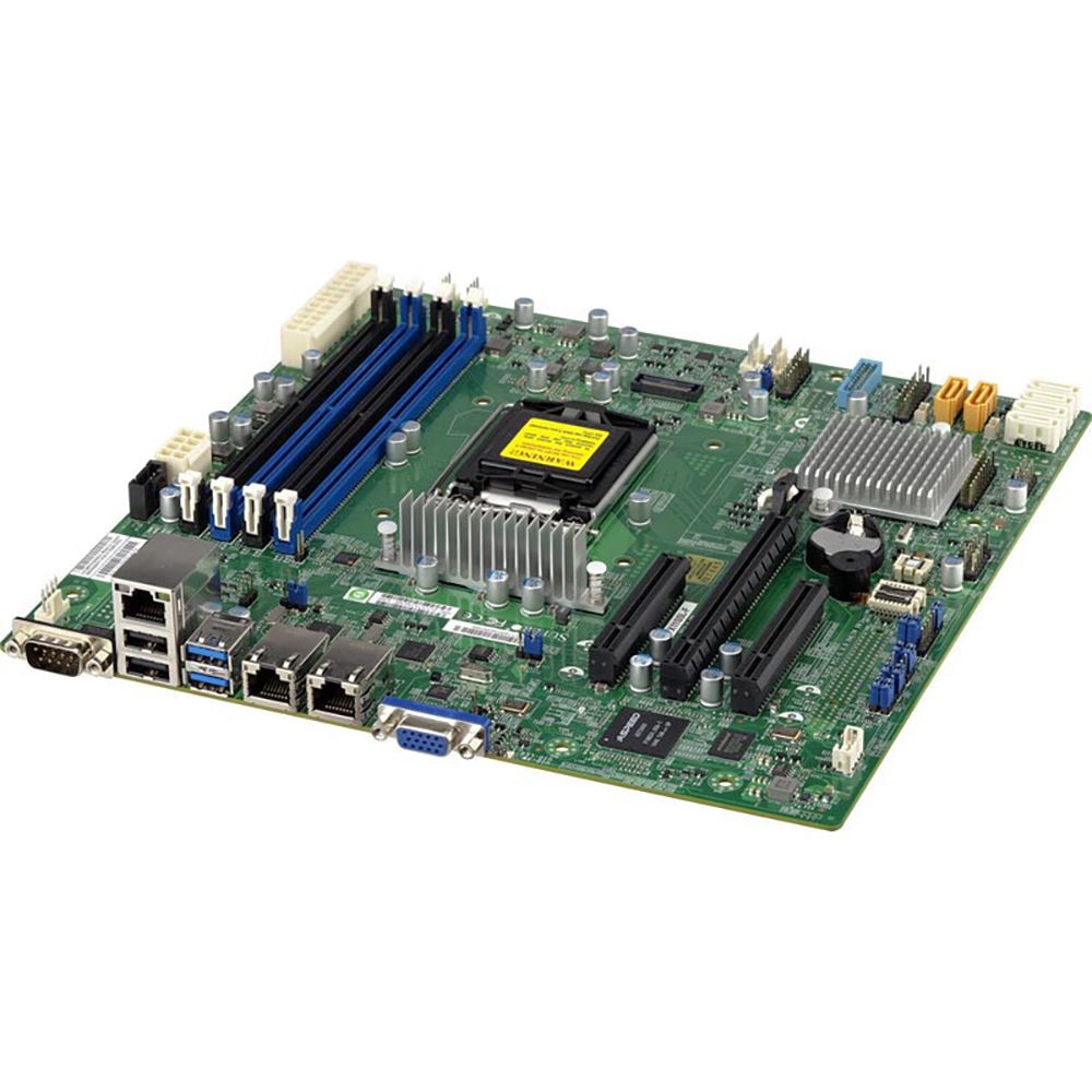Материнская плата SuperMicro MBD-X11SSL-F-B Micro-ATX LGA 1151 64GB Unbuffered ECC UDIMM DDR4-2400MHz, in 4 DIMM slots 6 USB 2.0 ports 5 USB 3.0 ports 1 PCI-E 3.0 x8 (in x16 slot) 1 PCI-E 3.0 x8 1 PCI-E 3.0 x4, OEM {10} (202935) (incl. 1x I/O Shield MCP-260-00042-0N, 2x CBL-0044L)