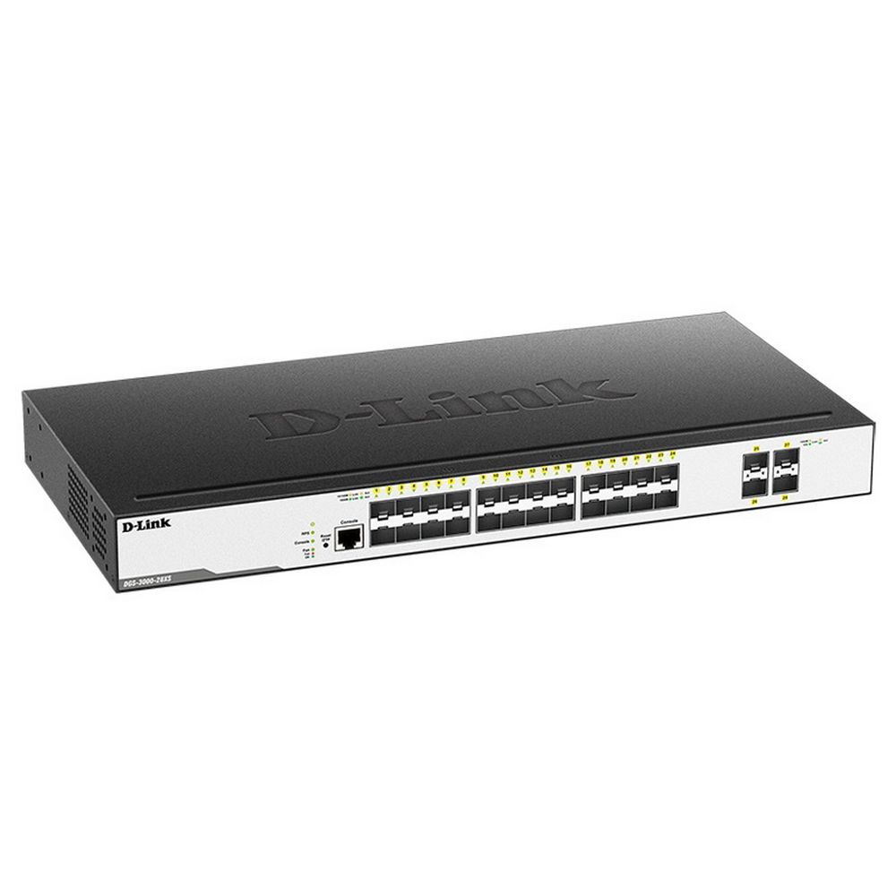 Коммутатор D-Link DGS-3000-28XS/B1A Управляемый коммутатор 2 уровня с 24 портами 1000Base-X SFP и 4 портами 10GBase-X SFP+ (429613) {3}