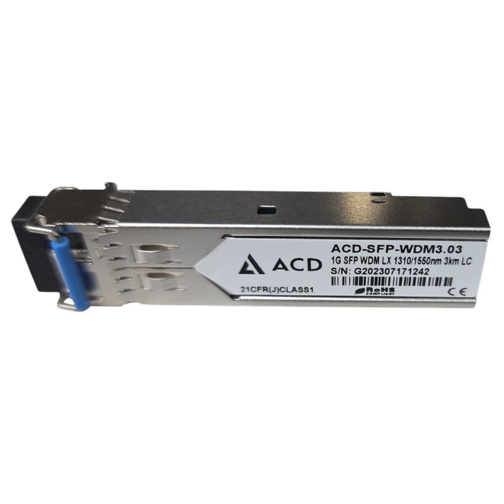 Трансивер ACD ACD-SFP-WDM3.03 SFP, WDM, DDM, 1.25Gbps, LC, sm, 3 km, TX/RX=1310/1550nm (совместим функционально с 330R/3KM/A1A, другой разъем)