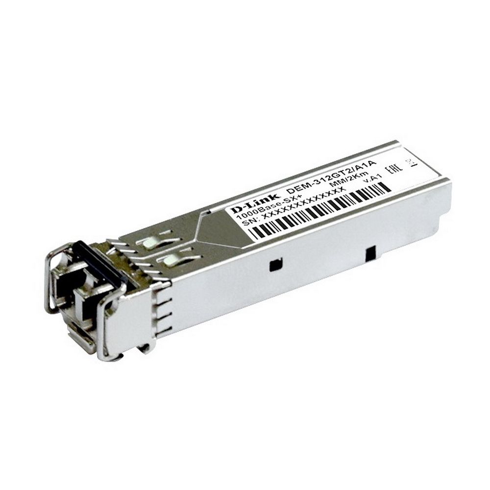 Модуль D-Link 312GT2/A1A Модуль SFP с 1 портом 1000Base-SX+ для многомодового оптического кабеля, питание 3,3В (до 2 км), RTL {20} (439230)