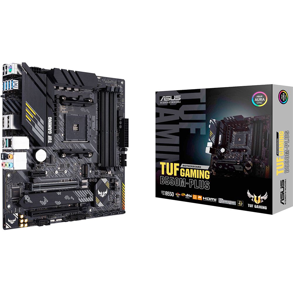 Материнская плата ASUS TUF GAMING B550M-PLUS, RTL {10} AM4 mini-ATX 4xDDR4 2xPCIEx16 1xPCIEx1 2xM.2 USB-C HDMI DP 2.5GLAN