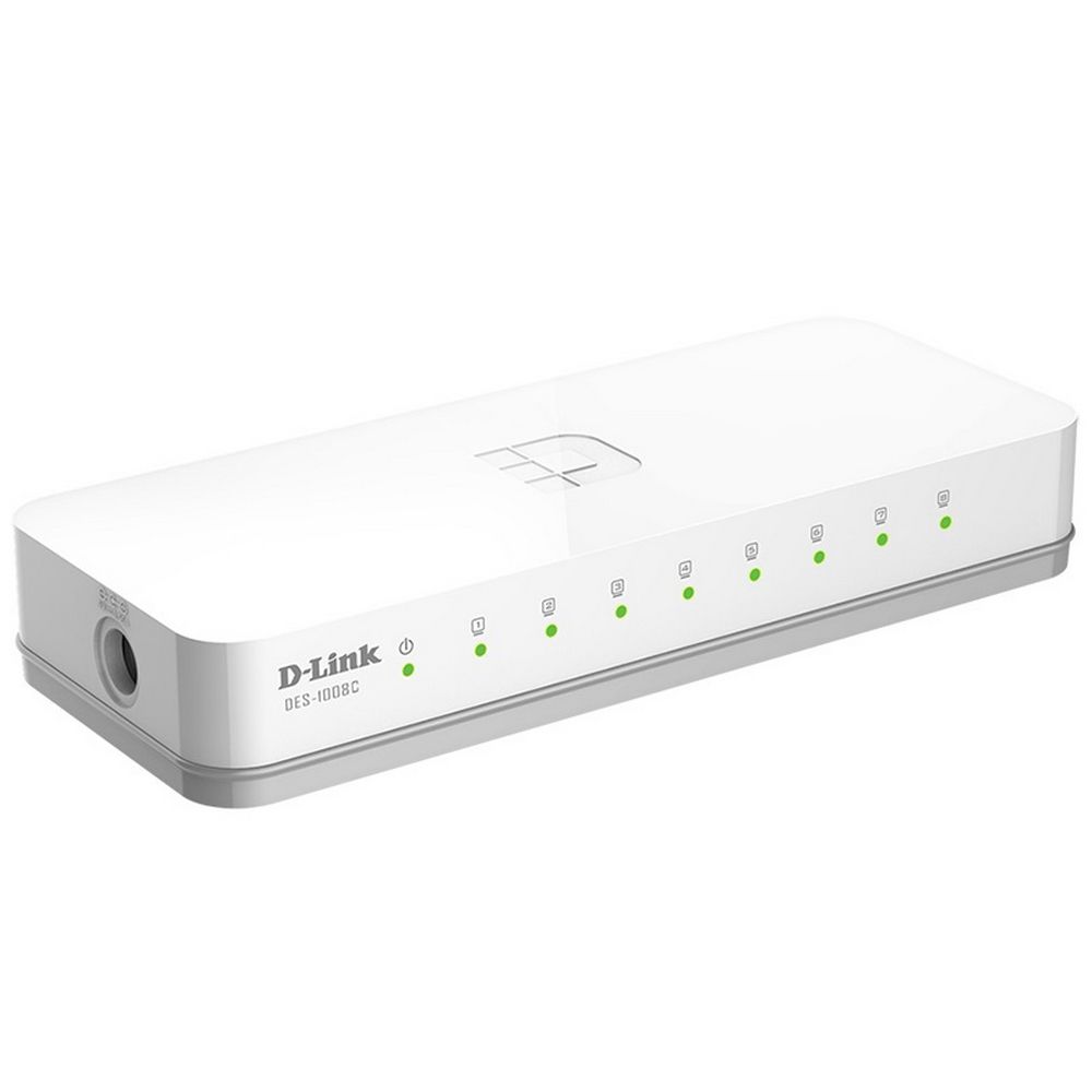 Коммутатор D-Link DES-1008C/B1A L2 Unmanaged Switch with 8 10/100Base-TX ports. 2K Mac address, Auto-sensing, 802.3x Flow Control, Stand-alone, Auto MDI/MDI-X for each port, Plastic case. RTL{50} (418792)