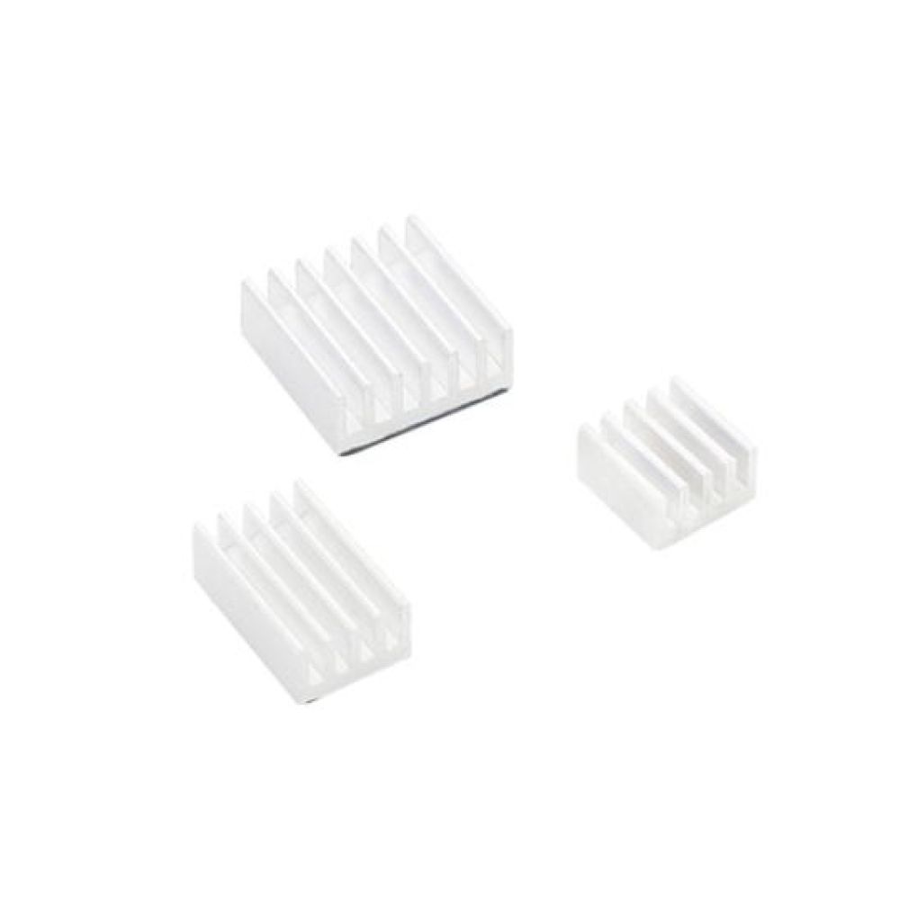 Набор радиаторов ACD  RA536 White 3 in 1 Heat Sink Set Aluminum (15x10x5мм, 14x14x6мм и 8.8x8.8x5мм) for Raspberry Pi 4B комплект из 3шт