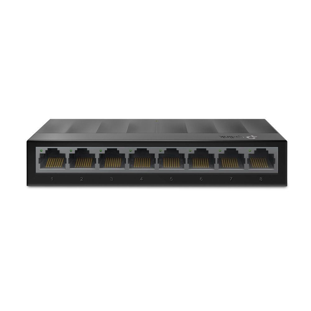 Коммутатор TP-LINK LS1008G 8-портовый гигабитный неуправляемый коммутатор, 8 портов RJ45 10/100/1000 Мбит/с, пластиковый корпус, настольный/монтируемый на стену, plug and play, энергосберегающая технология (085476)