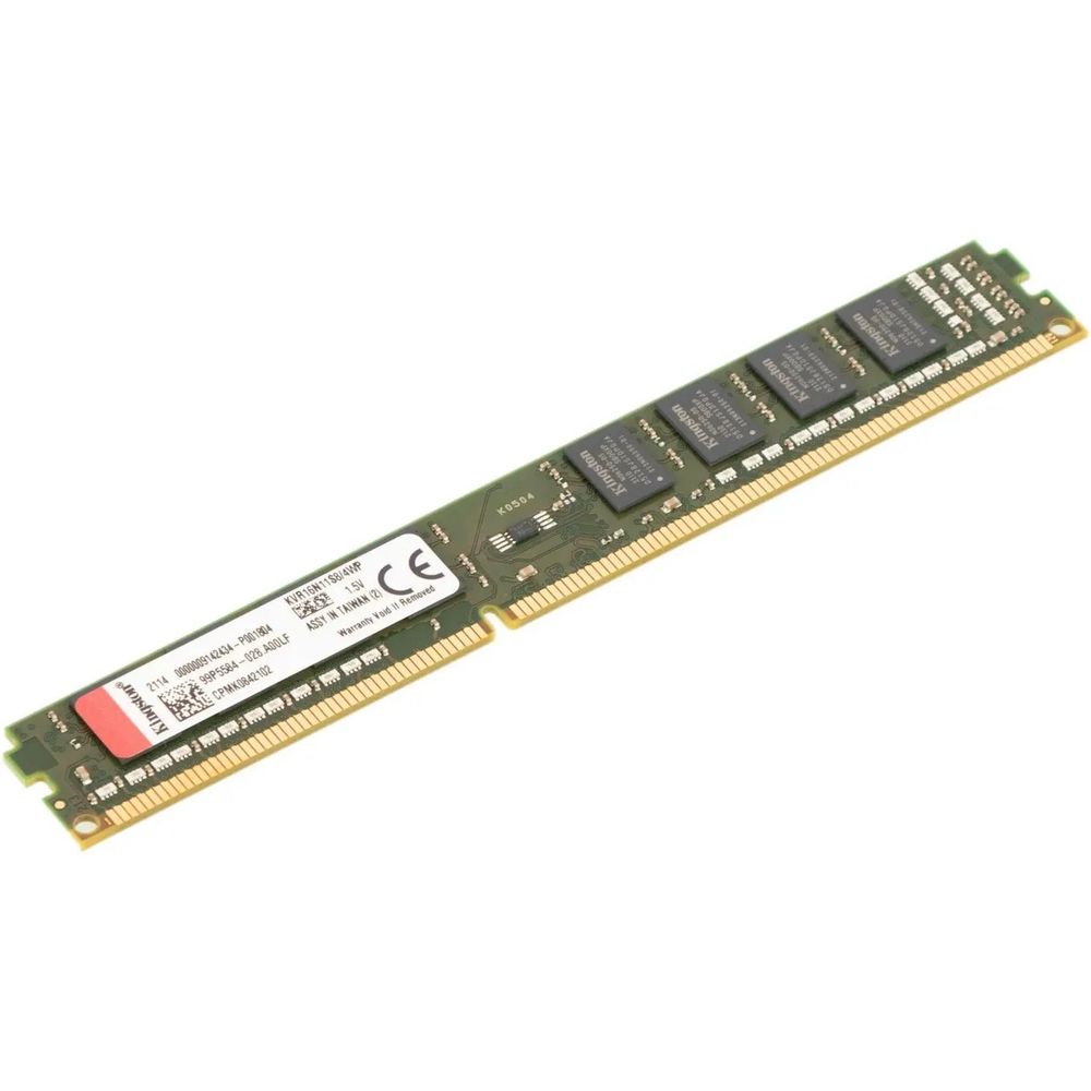 Модуль памяти Kingston 4GB DDR3 1600 DIMM KVR16N11S8/4WP Non-ECC, Unbuffered, CL11, 1.35V, 1Rx8, RTL (317480)